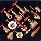 Cast bronze gate, globe, check and ball valves and strainers